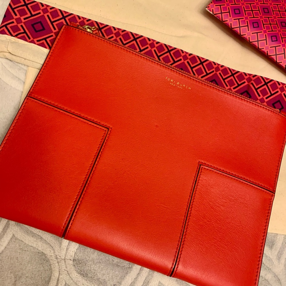 Tory Burch clutch 11”x8” in red